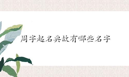 周字起名典故有哪些名字