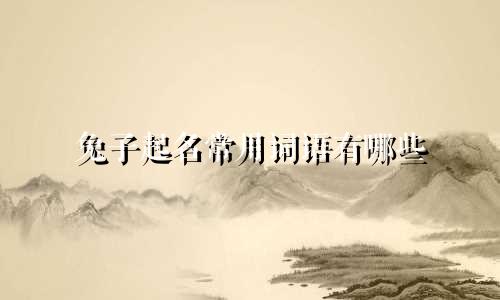 兔子起名常用词语有哪些