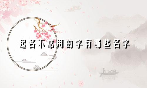 起名不常用的字有哪些名字