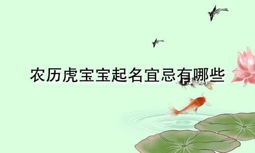 农历虎宝宝起名宜忌有哪些