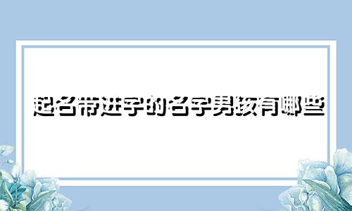 起名带进字的名字男孩有哪些