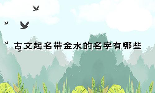 古文起名带金水的名字有哪些