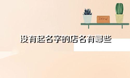 没有起名字的店名有哪些