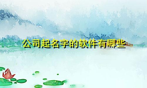 公司起名字的软件有哪些