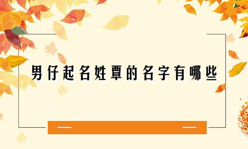 男仔起名姓覃的名字有哪些