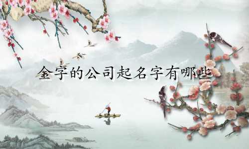 金字的公司起名字有哪些