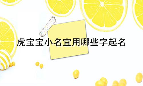 虎宝宝小名宜用哪些字起名