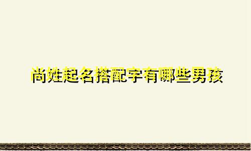 尚姓起名搭配字有哪些男孩