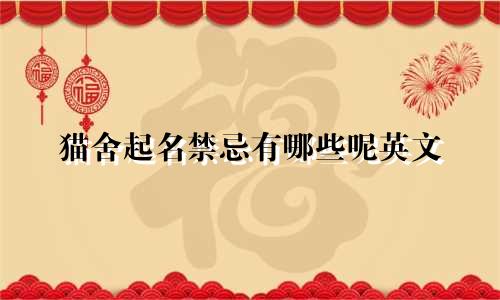 猫舍起名禁忌有哪些呢英文