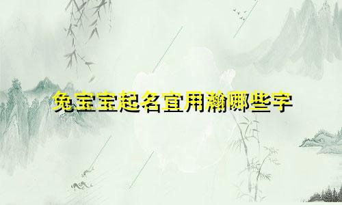 兔宝宝起名宜用瀚哪些字
