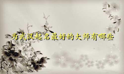 为武汉起名最好的大师有哪些