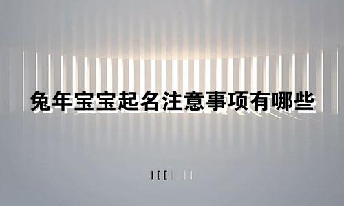 兔年宝宝起名注意事项有哪些