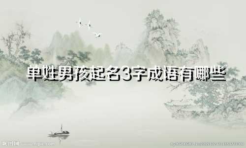 单姓男孩起名3字成语有哪些