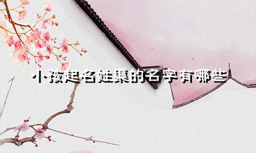 小孩起名姓渠的名字有哪些