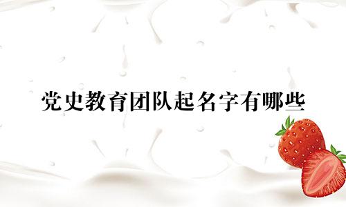 党史教育团队起名字有哪些