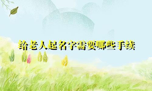 给老人起名字需要哪些手续