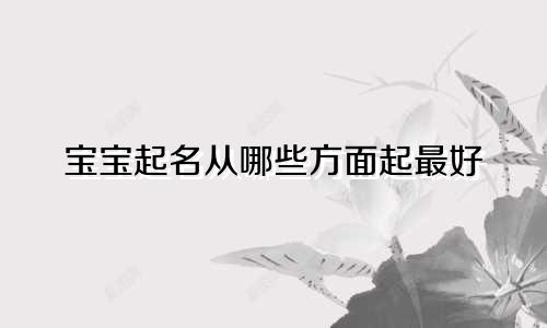 宝宝起名从哪些方面起最好