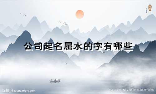 公司起名属水的字有哪些