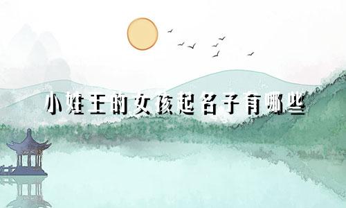 小姓王的女孩起名子有哪些