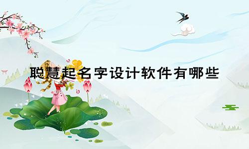 聪慧起名字设计软件有哪些