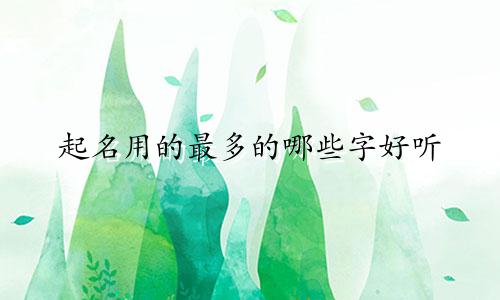 起名用的最多的哪些字好听