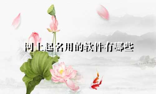 网上起名用的软件有哪些