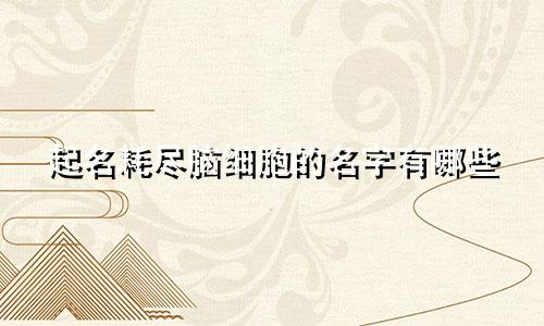 起名耗尽脑细胞的名字有哪些
