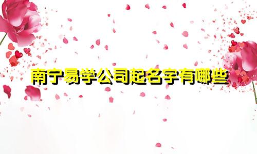 南宁易学公司起名字有哪些