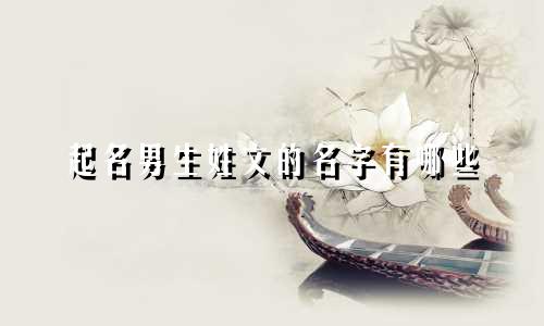 起名男生姓文的名字有哪些