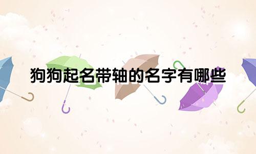 狗狗起名带轴的名字有哪些