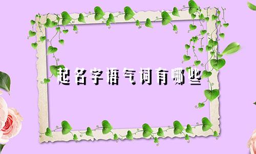 起名字语气词有哪些