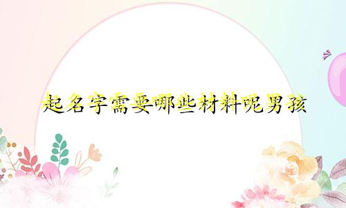 起名字需要哪些材料呢男孩