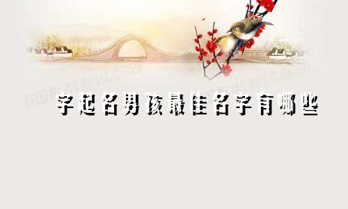 洺字起名男孩最佳名字有哪些