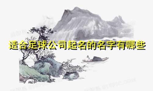 适合足球公司起名的名字有哪些
