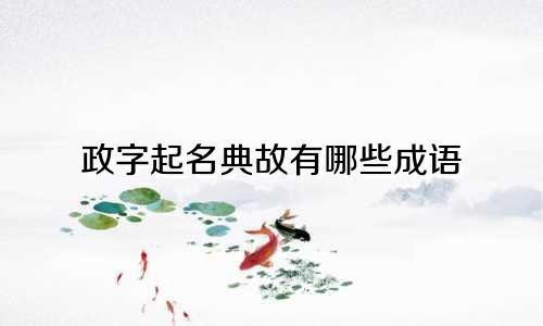 政字起名典故有哪些成语