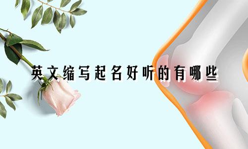 英文缩写起名好听的有哪些