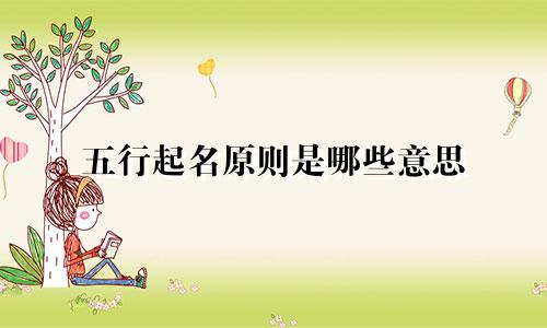 五行起名原则是哪些意思