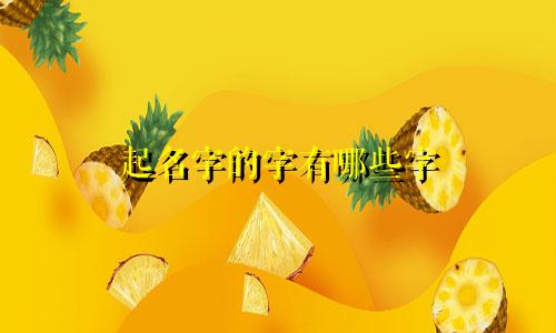 起名字的字有哪些字