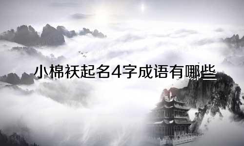 小棉袄起名4字成语有哪些