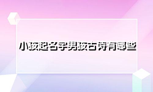 小孩起名字男孩古诗有哪些