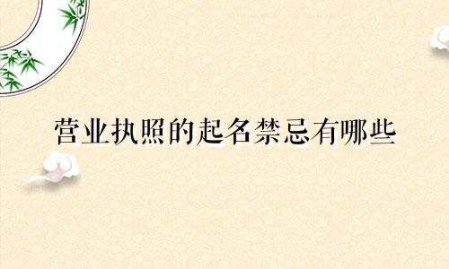 营业执照的起名禁忌有哪些