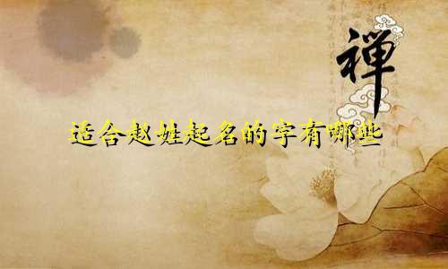 适合赵姓起名的字有哪些