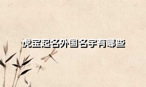 虎宝起名外国名字有哪些