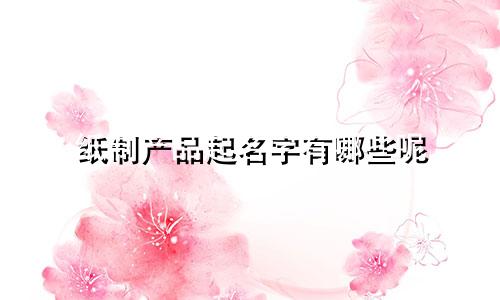 纸制产品起名字有哪些呢