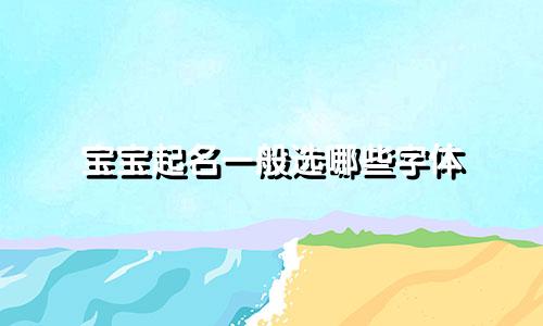 宝宝起名一般选哪些字体