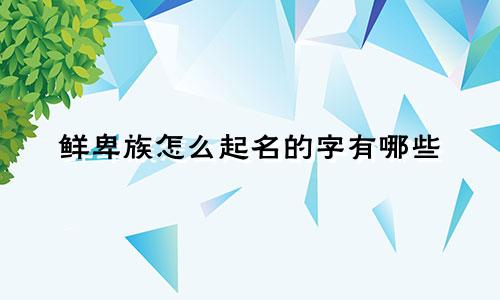 鲜卑族怎么起名的字有哪些