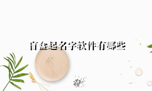 盲盒起名字软件有哪些