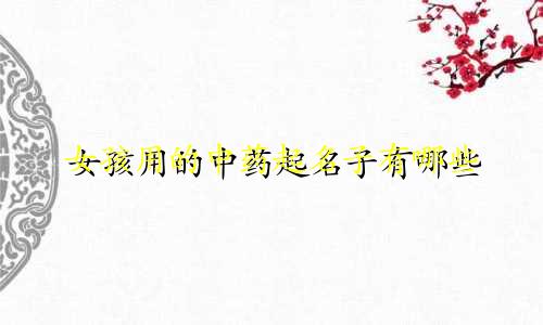 女孩用的中药起名子有哪些