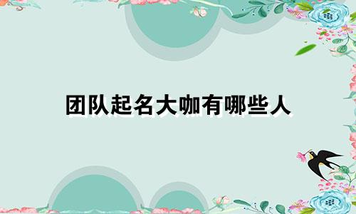 团队起名大咖有哪些人