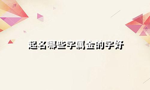 起名哪些字属金的字好